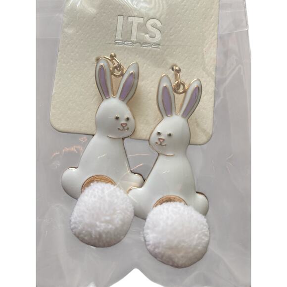 Two pairs of pierced earrings bunny blue boho fun artsy - Picture 3 of 7